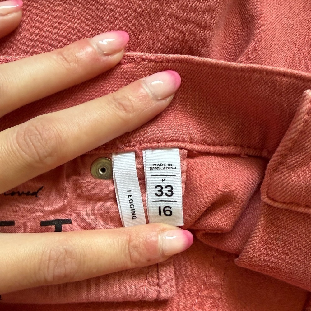 Loft Mid Rise Pink Jeggings | 16 Petite - Picture 7 of 7